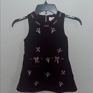Adorable Embroidered Kids Dress - Maroon with Pink Details